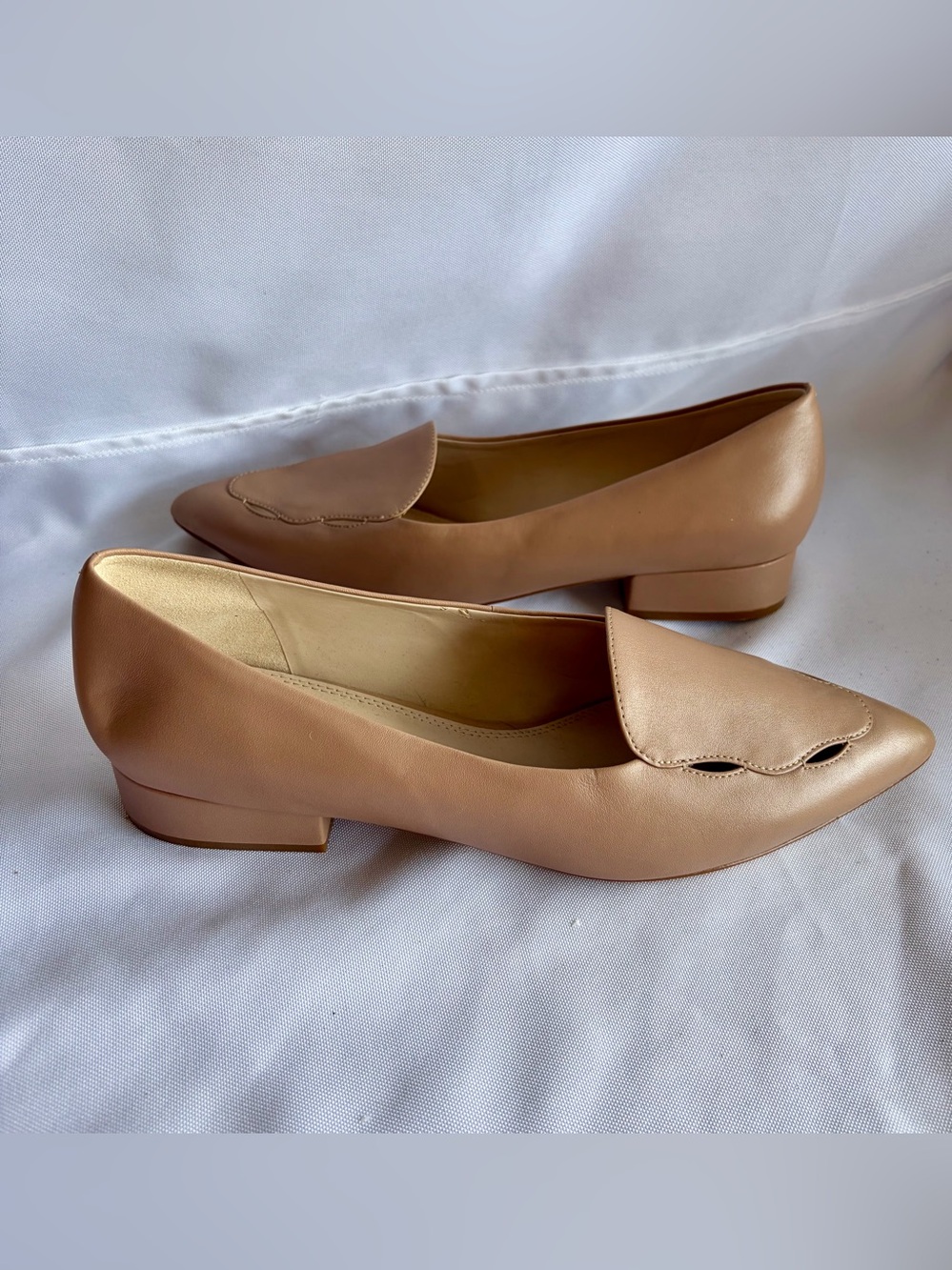 Cole Haan Blush Tan Pointed-Toe Leather Loafers - Picture 3 of 14